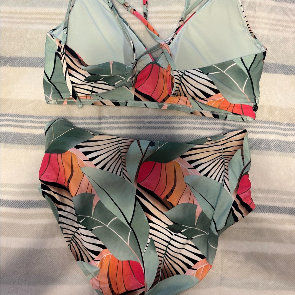 CALIA by Carrie Underwood Leaf Print Bikini Set - Picture 2 of 5